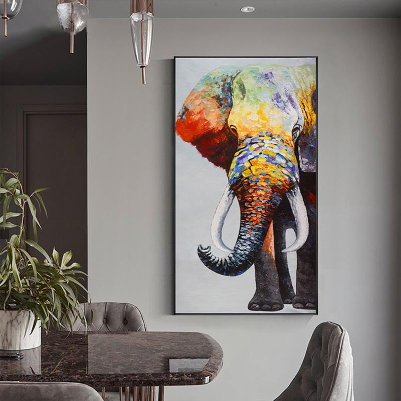 Abstract Elephant Oil Painting Wall Decor - Home Decor