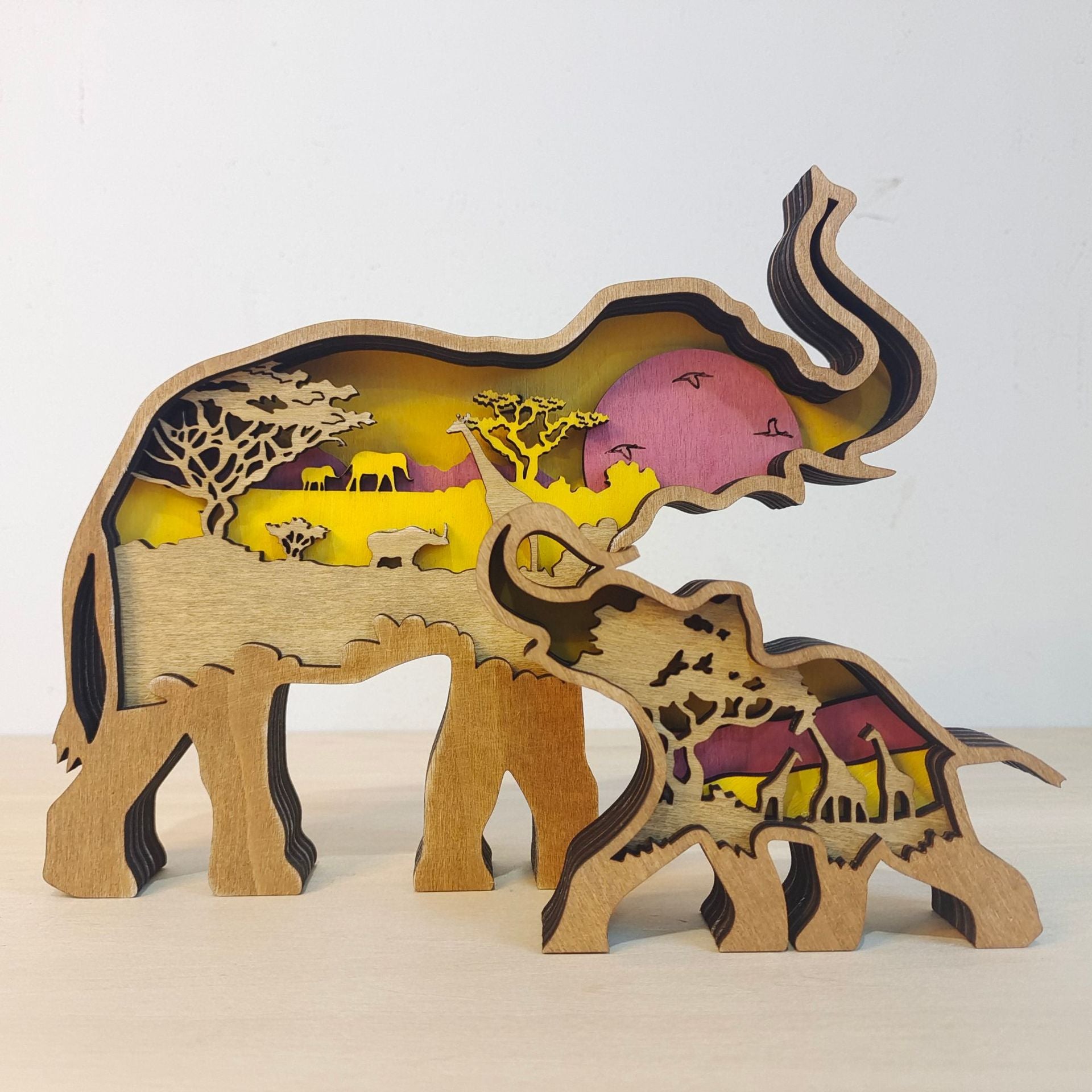 Decoration Wooden Animal Carving Handcraft Gift - Home Decor