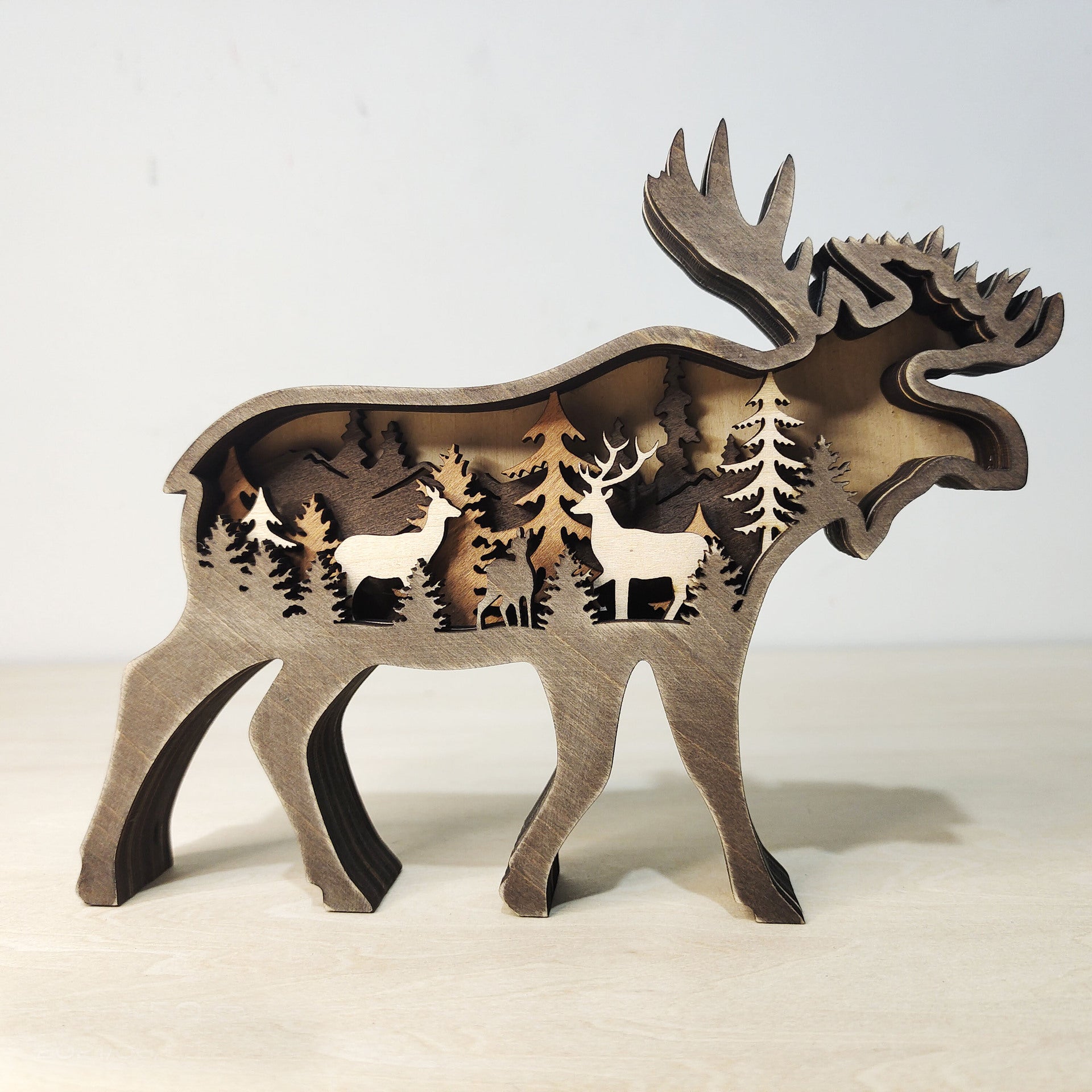 Decoration Wooden Animal Carving Handcraft Gift - Home Decor