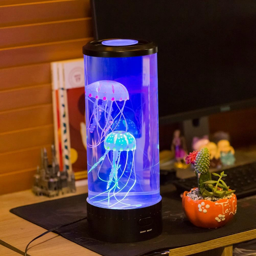 LED Jellyfish Aquarium Lamp Night - Home Decor