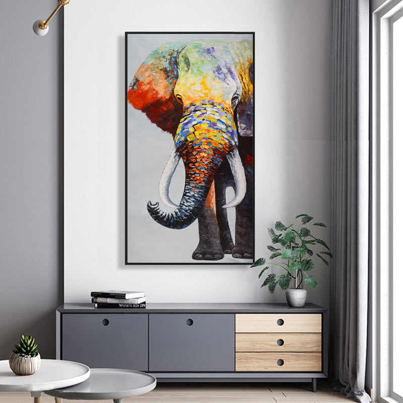 Abstract Elephant Oil Painting Wall Decor - Home Decor