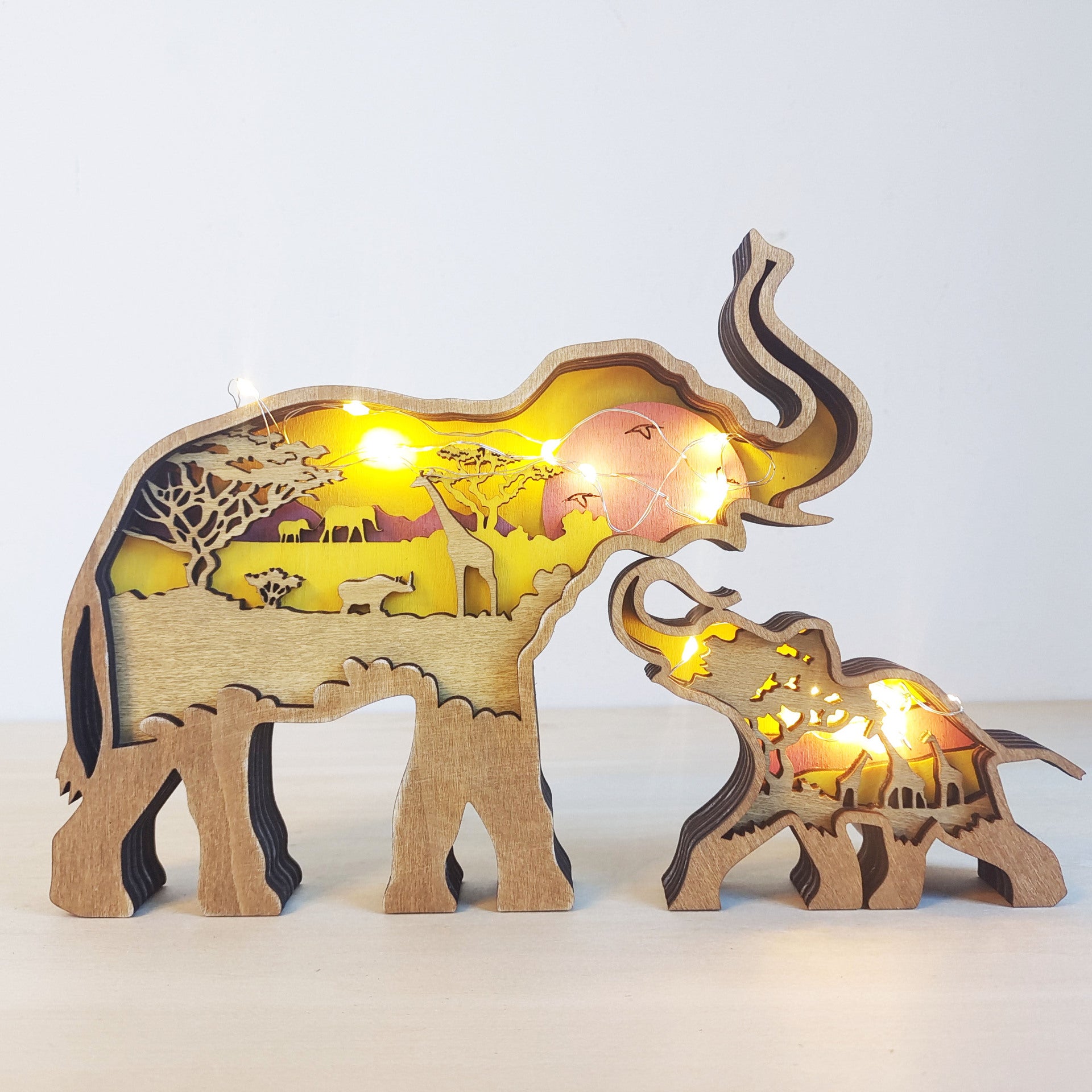 Decoration Wooden Animal Carving Handcraft Gift - Home Decor