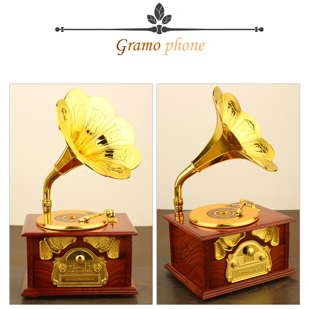 Phonograph Music Box Best Gift Table Decor - Home Decor