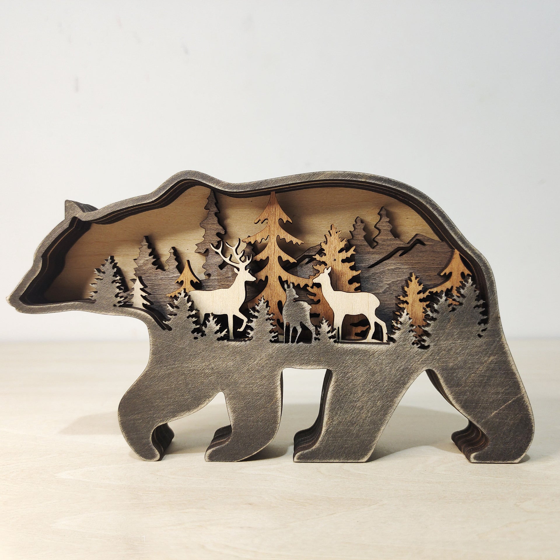 Decoration Wooden Animal Carving Handcraft Gift - Home Decor