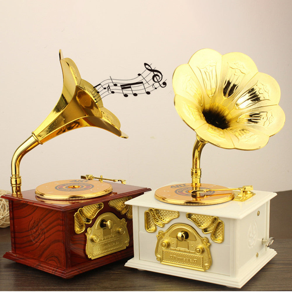 Phonograph Music Box Best Gift Table Decor - Home Decor